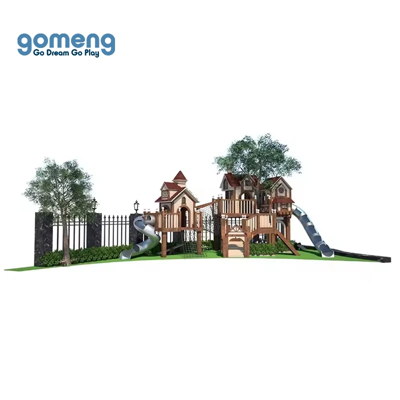 Log cabin outdoor kids playground equipment outdoor playground equipment wooden outdoor playground