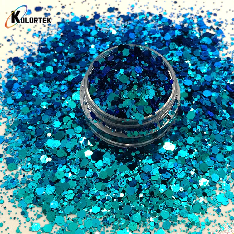 Kolortek Chameleon Effect Chunky Glitter Sequins Mix for Resin,Tumblers, Crafts, Slime, Nails Art
