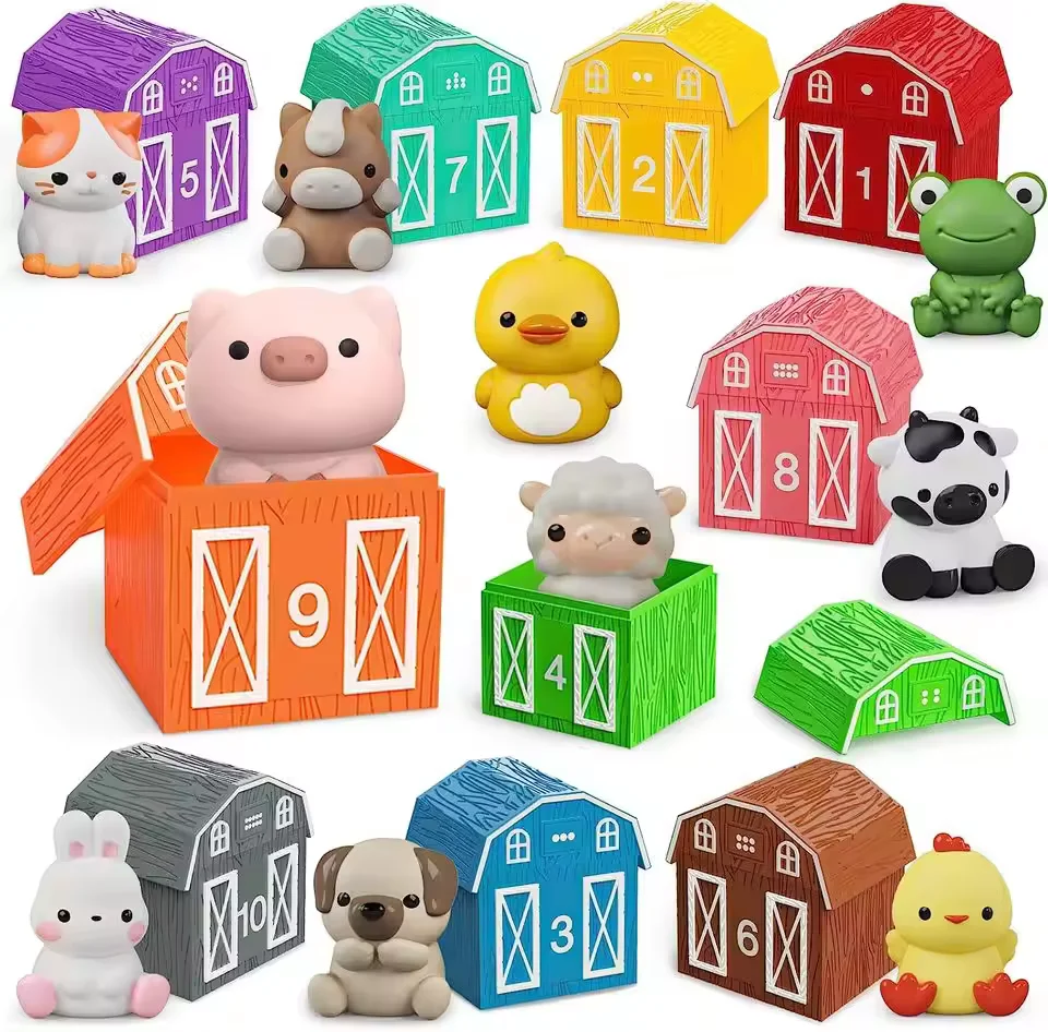 Montessori Learning Counting Toys Toddlers Finger Puppet For Children Farm Animal Toy With Finger Puppets
