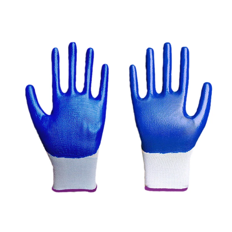 
Top Quality And Good Price 13 Pin Nylon Nitrile Thicken Non-Slip Labour Protection Glove 