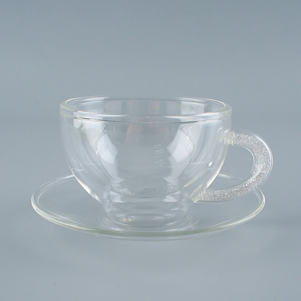 Double Coffee Mugs With  Crystal Handle Mugs Drinking Insulation Double Wall Glass Tea Cup Milk Drink Ware Creative Gift Box