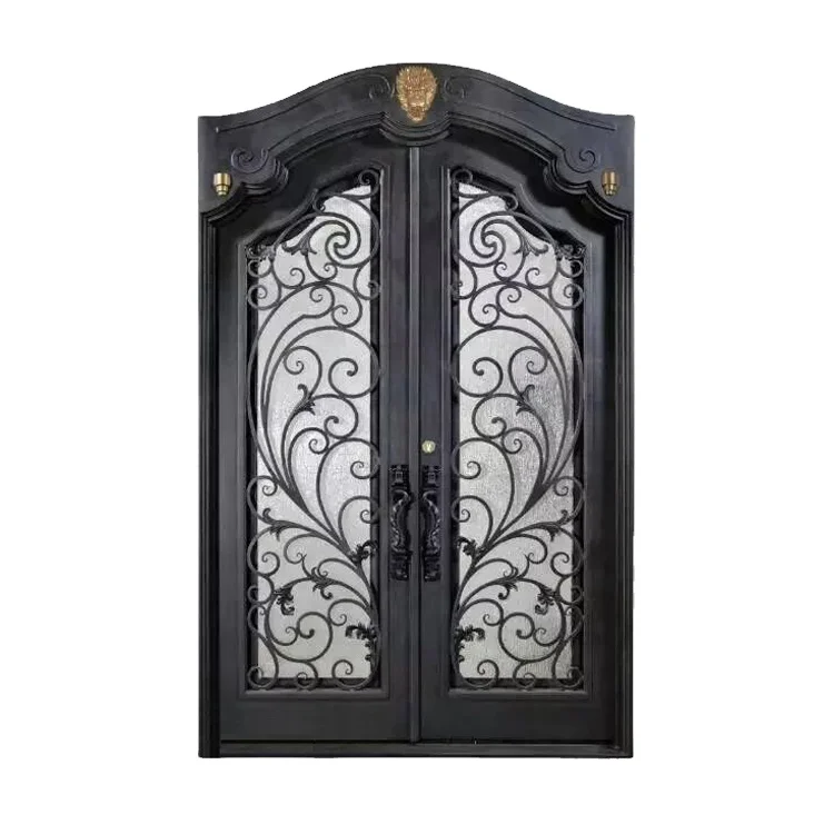 Cast iron stove door with high temperature resistant glass