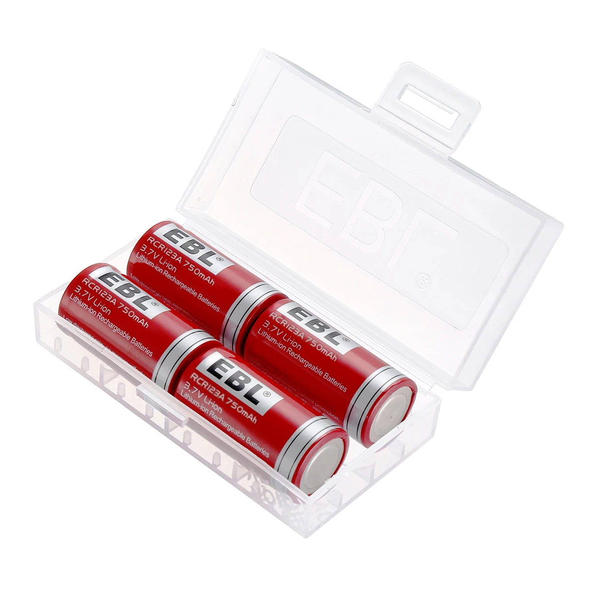 EBL RCR123A 16340 Replacement Lithium 750mAh 3.7V Rechargeable Batteries Li-ion Battery