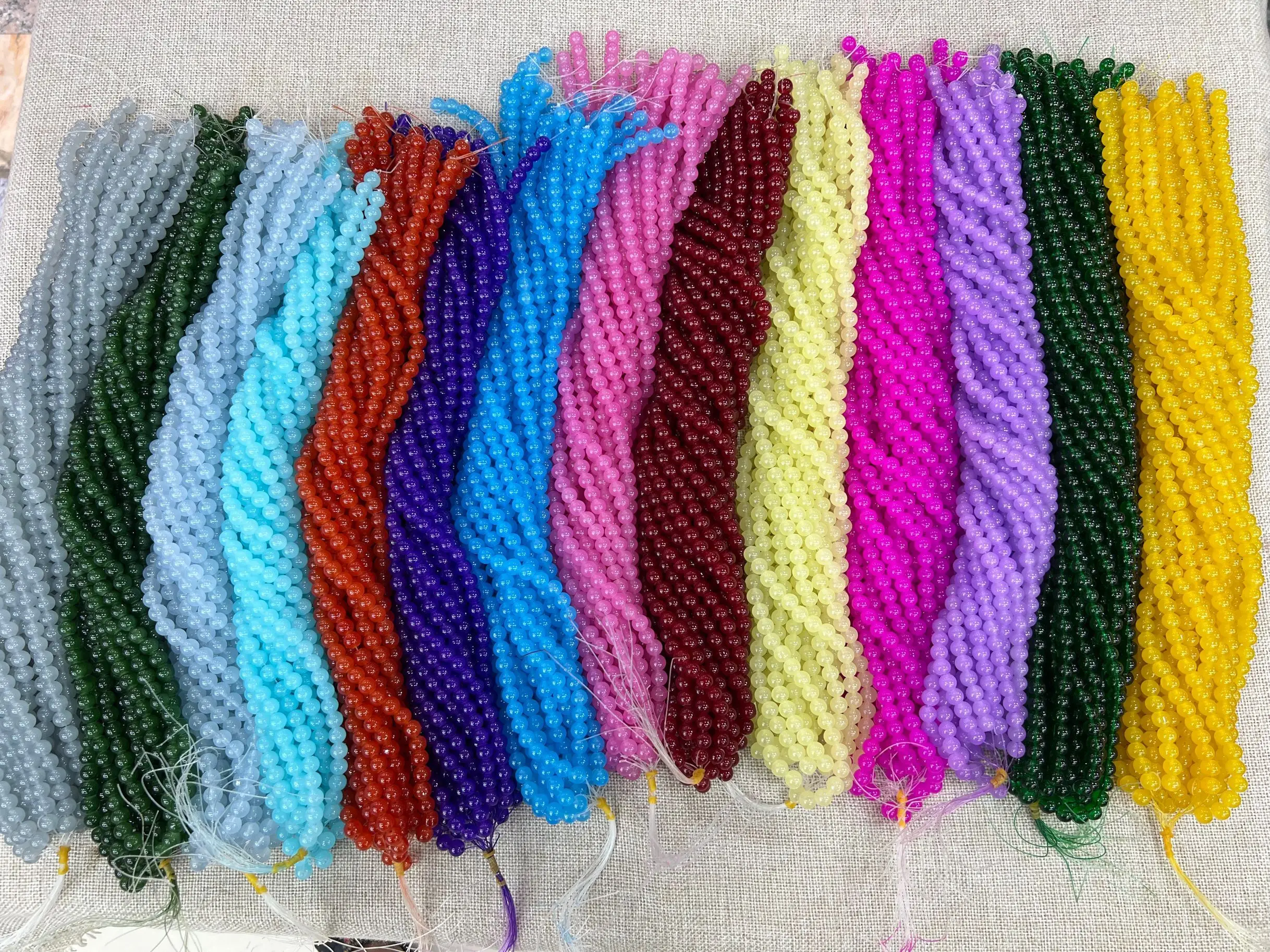 fashion jewelry  Loose Bead 4mm-12mm Natural colorful jade Stone Beads Strand for wholesale price