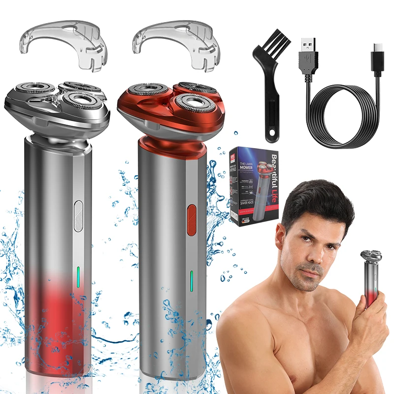 Cross-border new arrival electric magnetic Shaver three cutter head fully washable LCD display Shaver