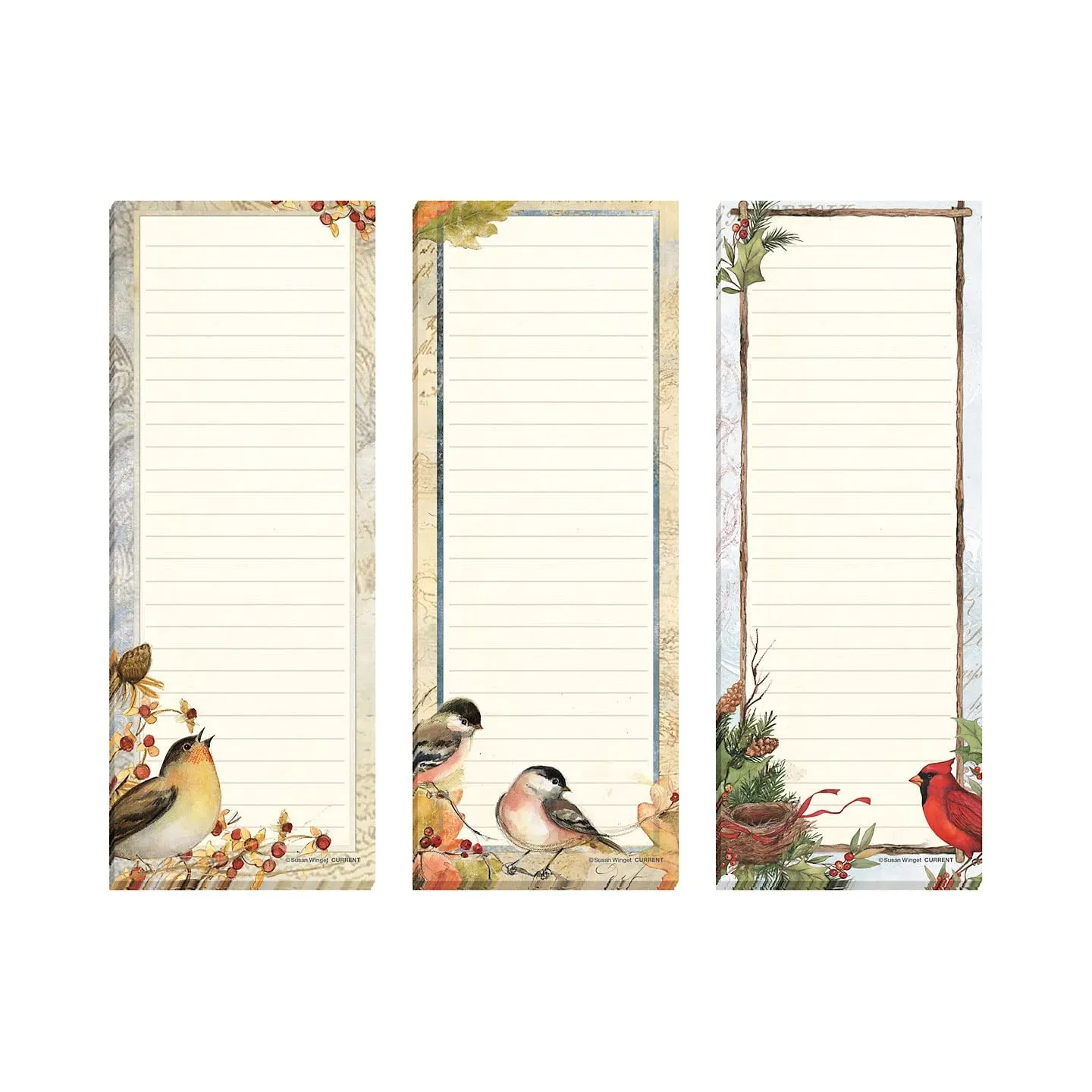Customize Full Magnet Back Writing Pads for Grocery Shopping To Do List Memo Notepad with Realistic Bird Design Magnetic Notepad