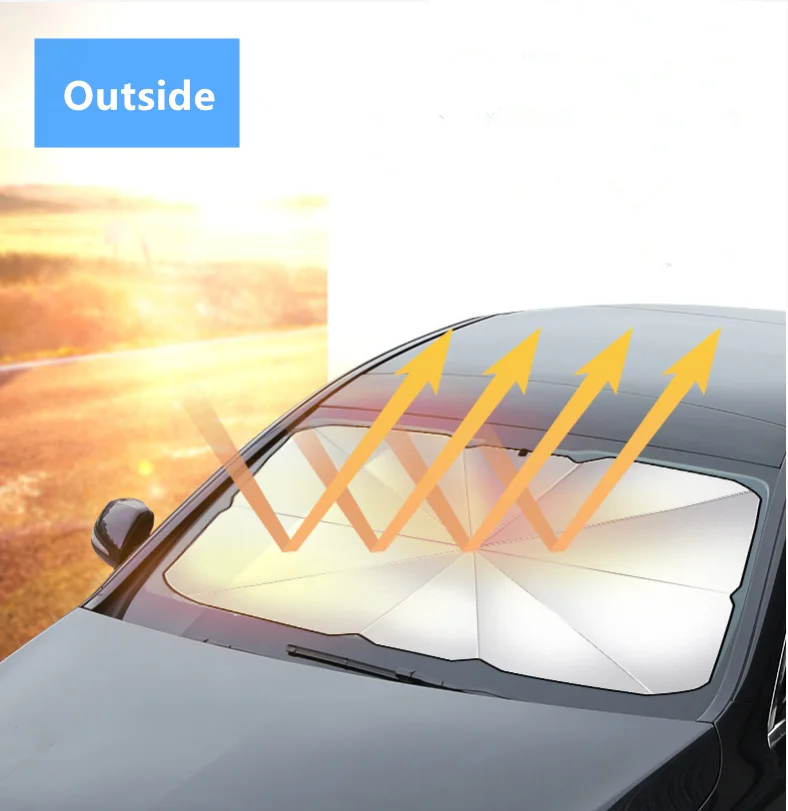 Car Sunshade Protector Car Front Window Sunshade Cover Car Internal Windshield Protection Accessories Fender Flares Solid Color