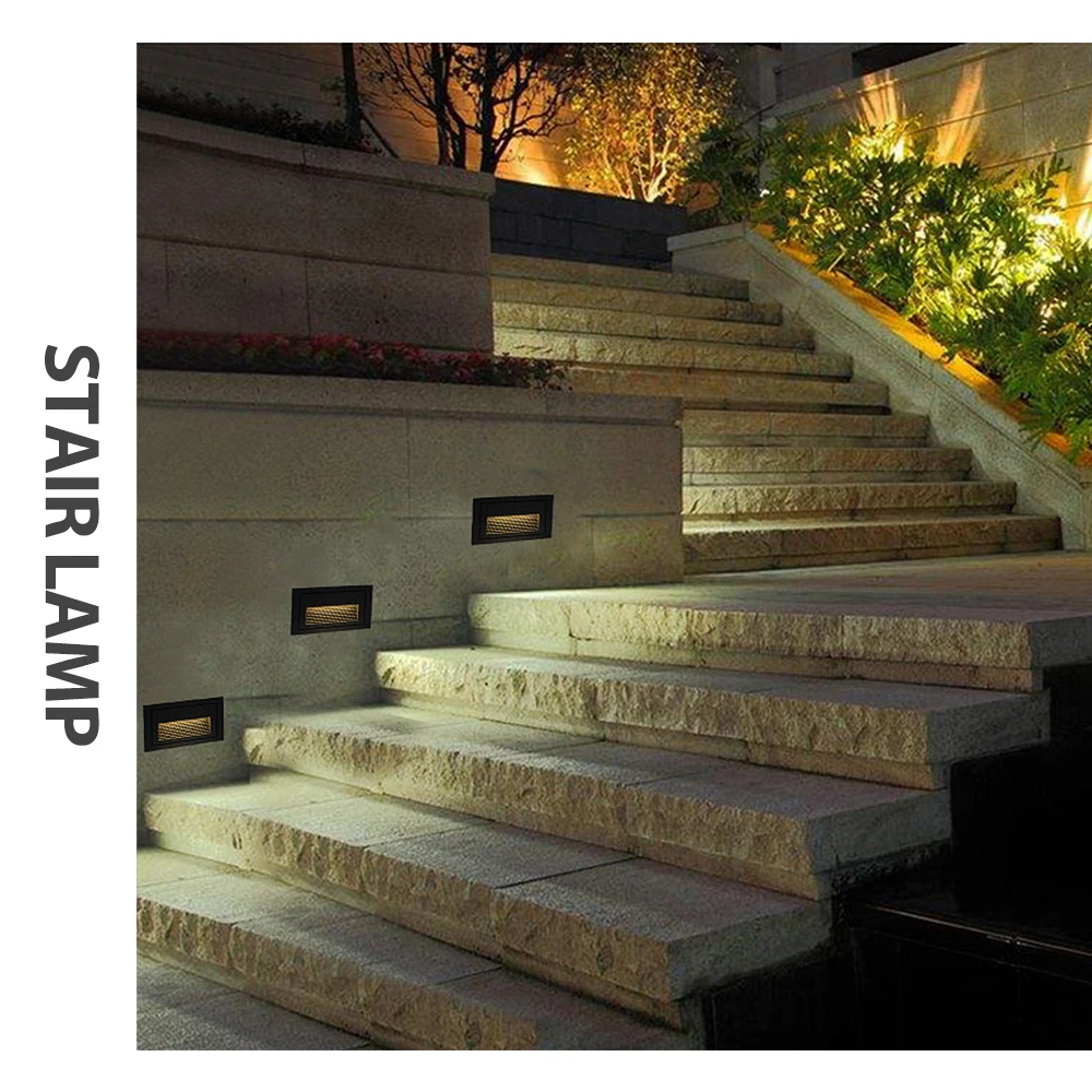 New Round &Rectangle 3W Corner LED Stair lighting Wall Lamp AC85-265V LED indoor outdoor stair lamp led recessed step wall light