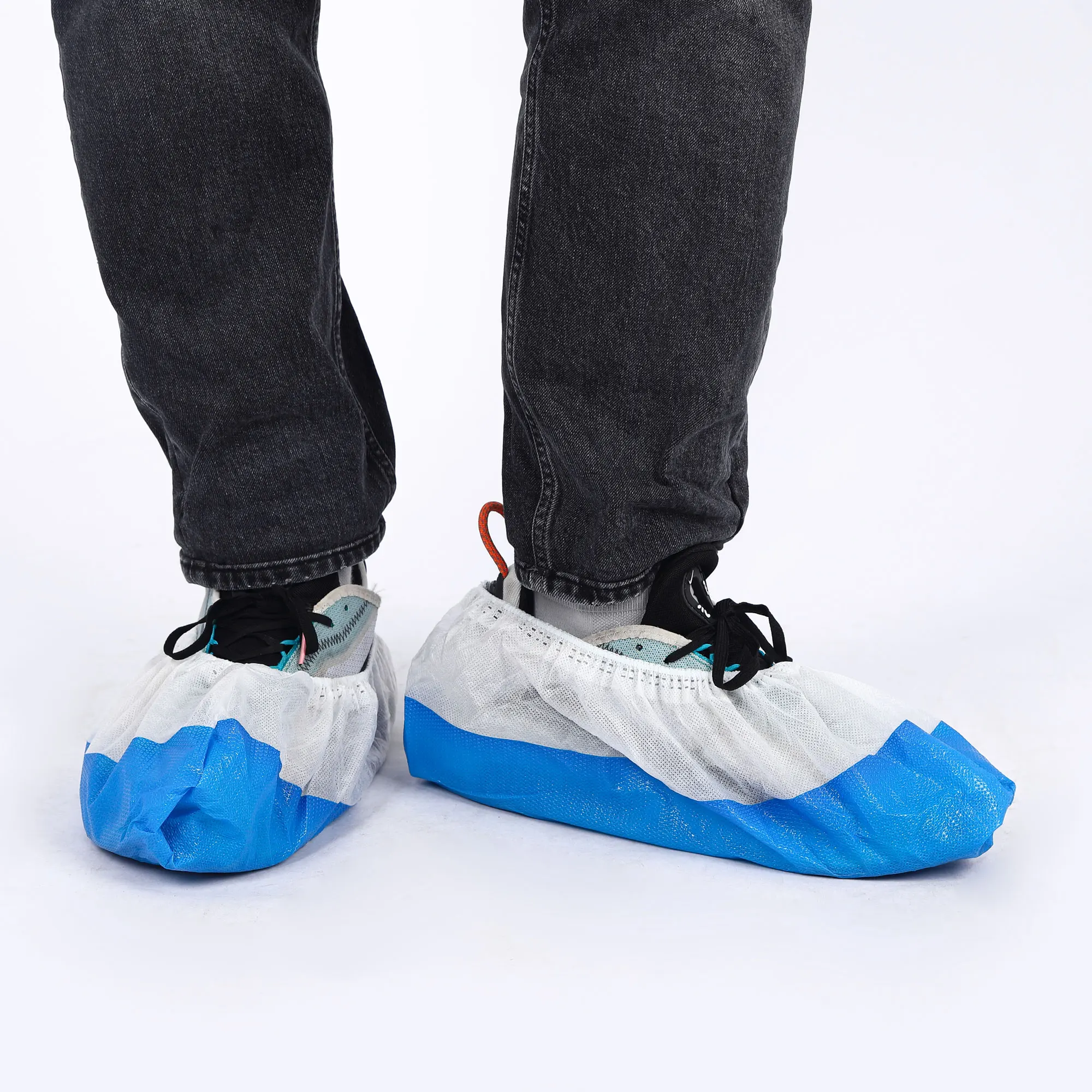 Waterproof Blue PP+CPE Shoe Cover Disposable Medical Shoe Covers