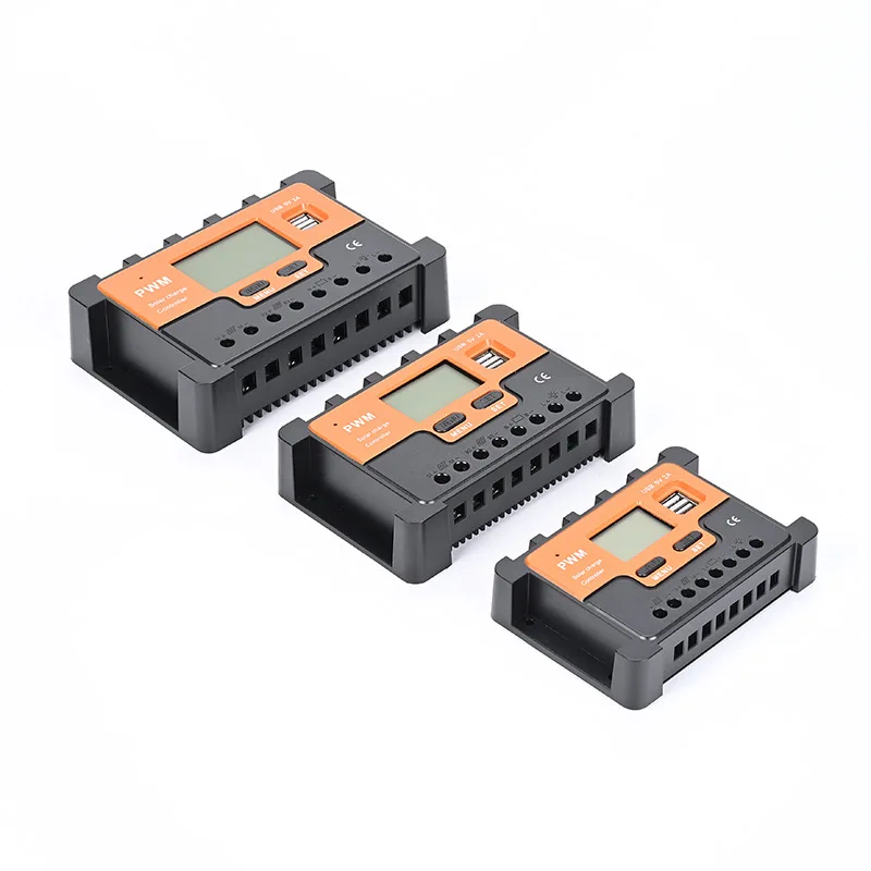 Dual usb 5v 2A output Auto PWM solar charge controller 10A 20A 30A 40A 50A 60A 70A 80A 100A Smart solar controller 12v 24v 48v