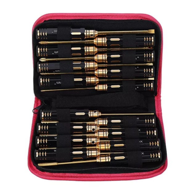 16 in 1 High Precision black+golden handle screwdriver set for RC helicopter, boat, drone