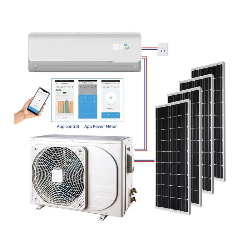 12000Btu 1800Btu Solar AC DC Units Air Conditioner Hybrid Solar Power Airconditioner Wall Split Air Conditioner For Home