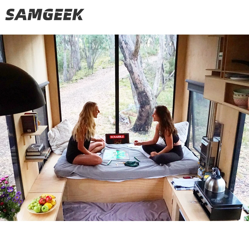 New design prefab expandable container house on wheels mobile small prefab house homes