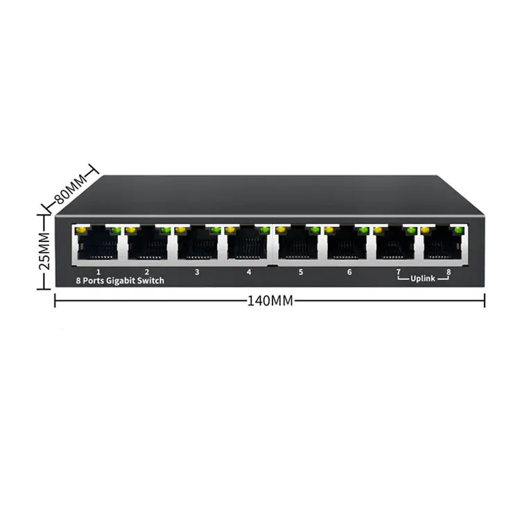 Hot Selling Network Switches 8 Ports Unmanaged Gigabit Ethernet Switch