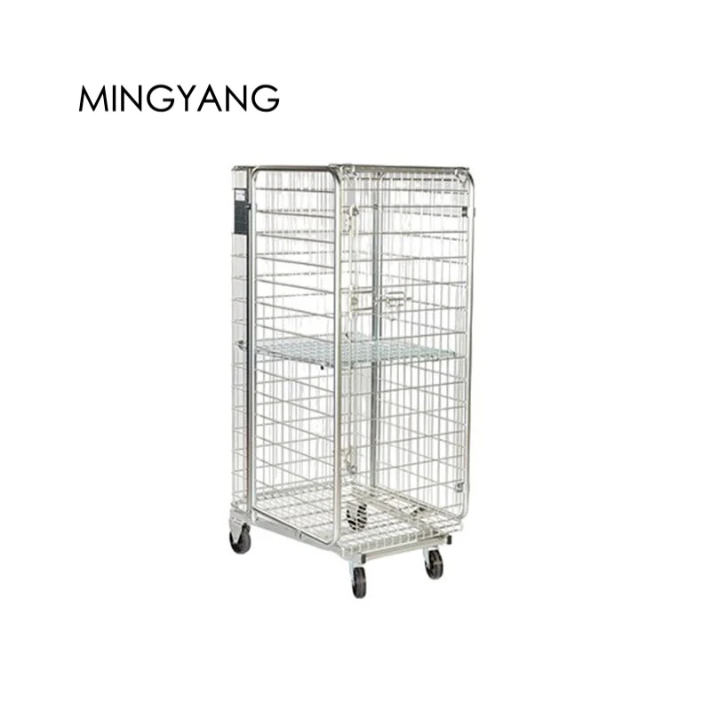 712x863 3 Sides A Frame Nestable Foldable Collapsible Metal Roll Cage Container