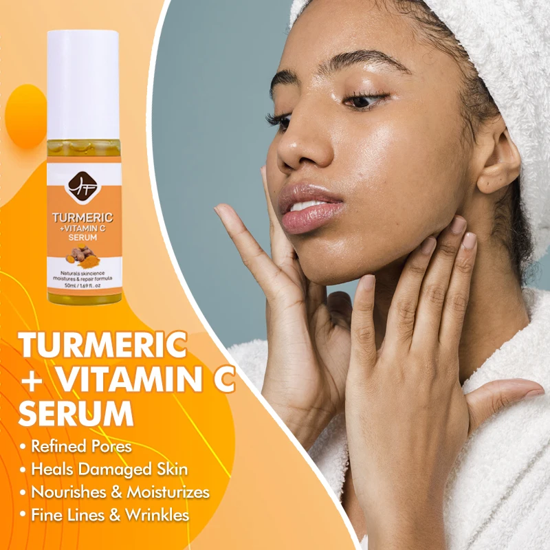 Tumeric skin care set Private label 7n1 Turmeric WITH Vitamin C Whitening Dark Spot Acne Treatment Skin Care Turmeric Set