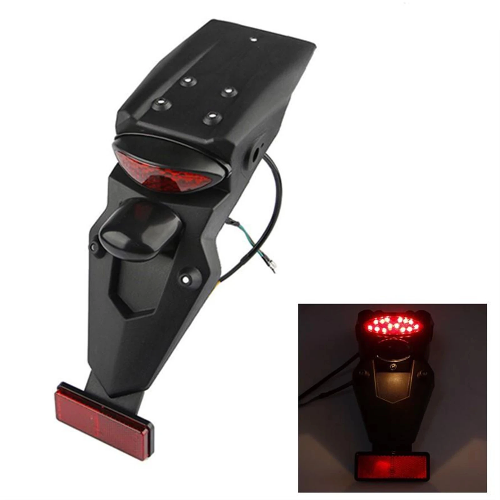 Universal Motorcycle Rear Fender Mudguard with LED Tail Light For Mudguard LED Brake Tail Light Brake Lamp
