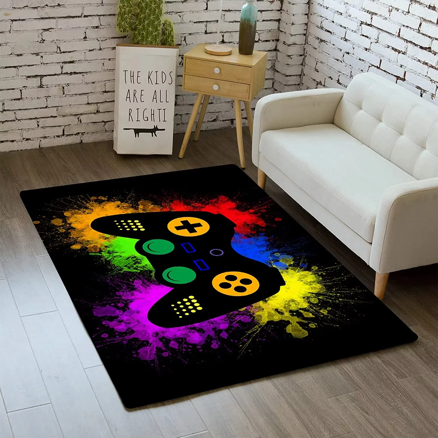 High Quality Home Carpet Cyberpunk Gaming Style Trendy Teen Washable Area Rug