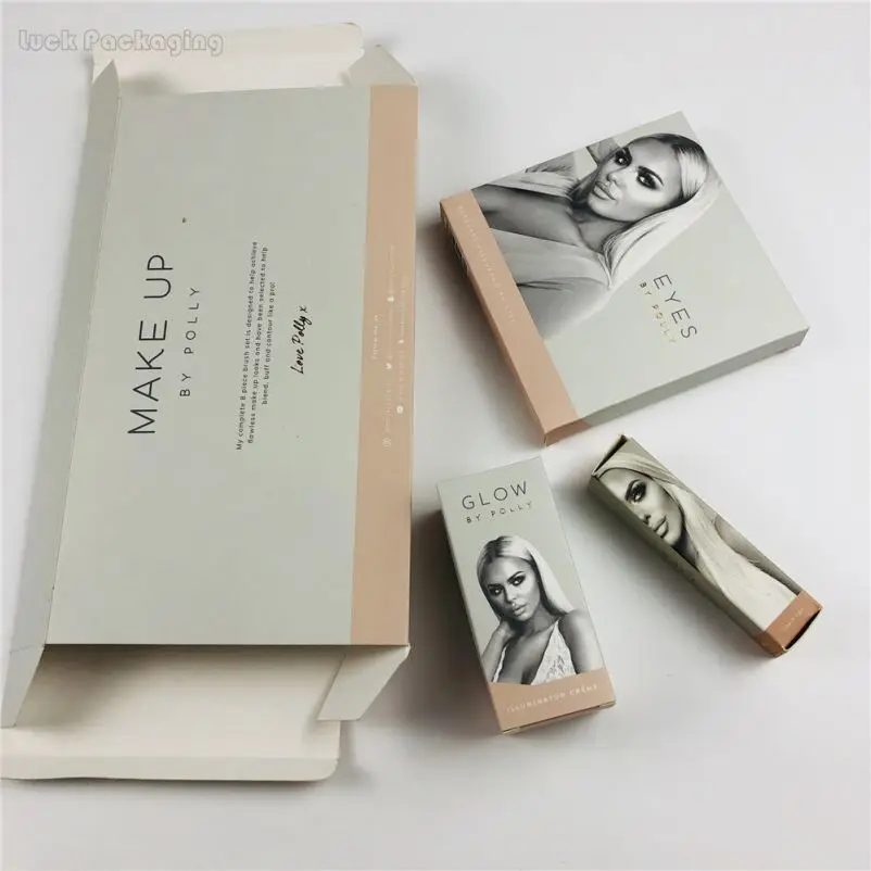 Customized printed personal skin care cosmetic lipstick paper packaging express courier mailer carton boxes