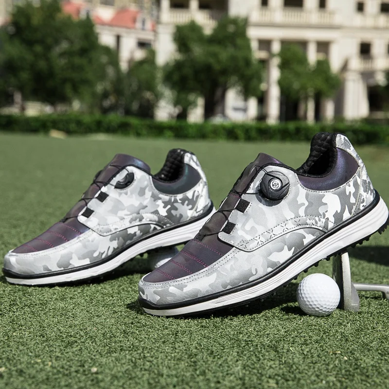Прямая продажа с фабрики, Классическая обувь для гольфа для мужчин, регулируемые застежки на липучке