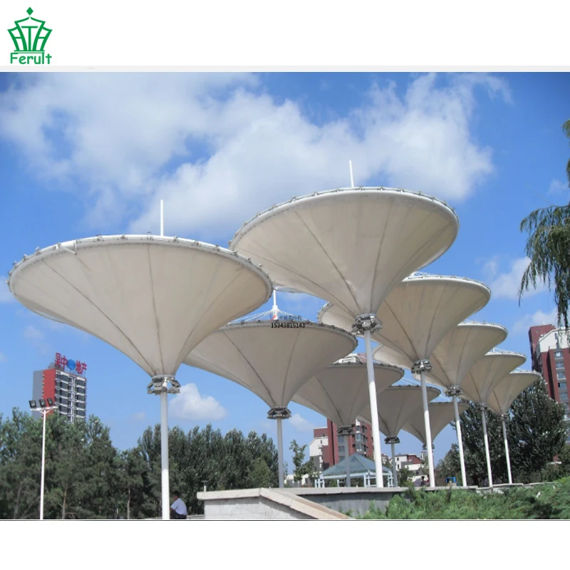Factory Wholesale Landscape Park Membrane Structure Tent Waterproof Tent Fabric Tensile Membrane Structure Shade Roof Cover