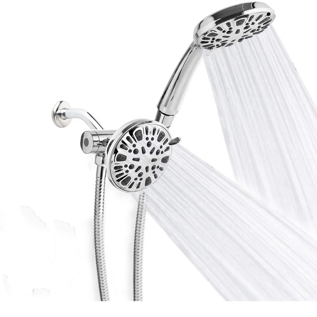 High Pressure 3-Way Rainfall Combo for The Best of Both Worlds,Luxurious 6-Setting Hand Held Shower and rain shower head set