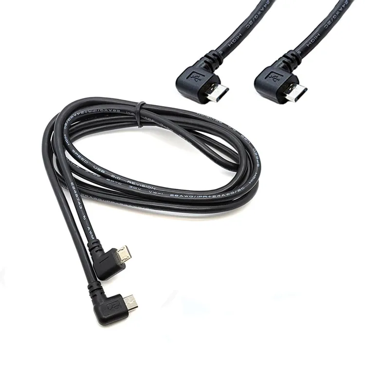 wholesale samsung micro usb fast charging data cable micro male to male right angle elbow charger extension cable