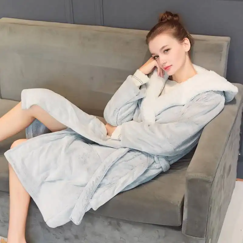 
Персонализированное плюшевое кимоно большого размера, фланелевые удобные халаты для нее, Лучший женский длинный зимний Халат с капюшоном 