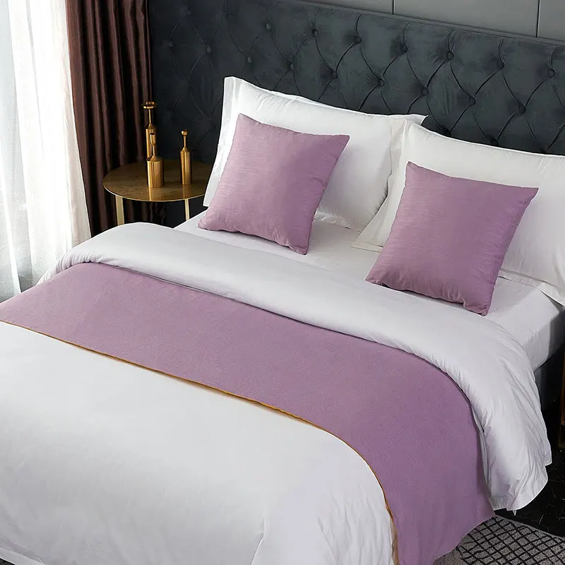 Hotel high quality bed linen 4 pieces duvet cover bed sheet 4 piece bedding set with Bed flag