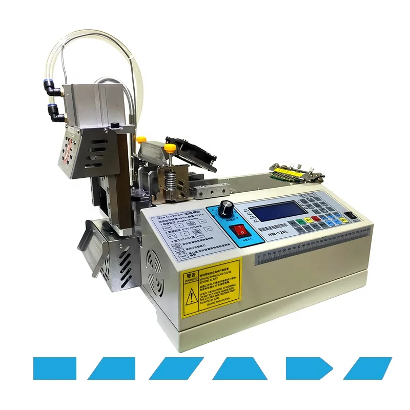 Automatic brand new computer  hot and cold ribbon tape cutting machine from Guangzhou webbing and satin zipper cutting machine