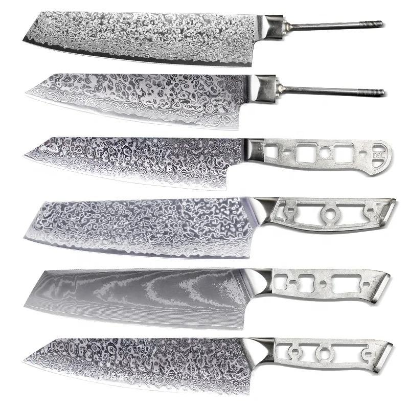 Wholesale Knife Making Blades VG-10 AUS-10 Steel 67 Layers 73 Layers Damascus Chef Knife Blades