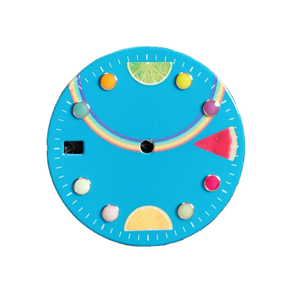 Watch modified literal 28.5MM Fruit rainbow multi-luminous dial  Suitable for NH35/36/4R/7S movement
