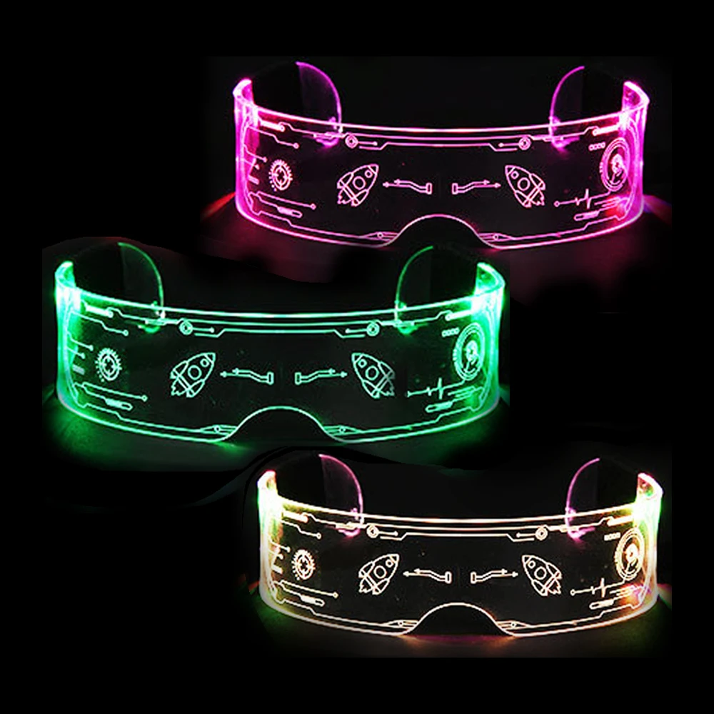 LED Luminous Colorful Technology Glasses Music Festival Christmas LED Glasses for Parties