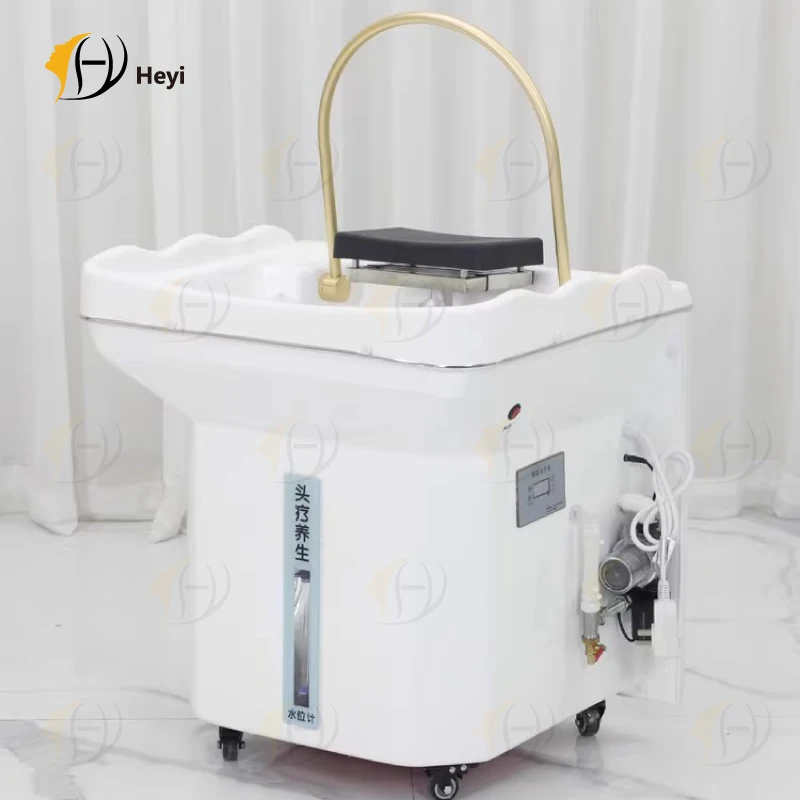 mobile therapy spa movable vertical shampoo basin hair wash ceramic shampoo sink for beauty salon equipment