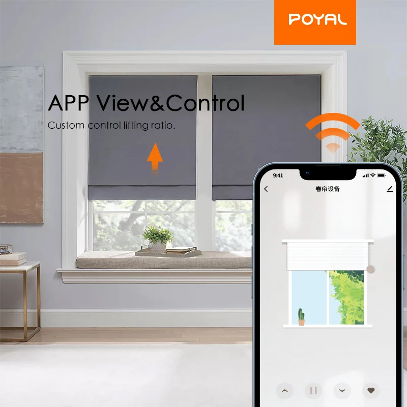 Smart control Electric Tubular Roller Blinds Motor of Alexa Motorized Zebra blinds