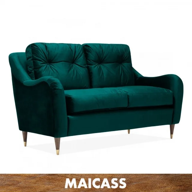 Благородный темно-зеленые бархатные ботинки с мягкой обивкой 3-местный диван-кровать