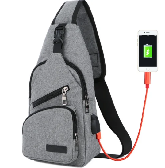  Недорогая Спортивная нагрудная сумка через плечо с USB-разъемом мужская