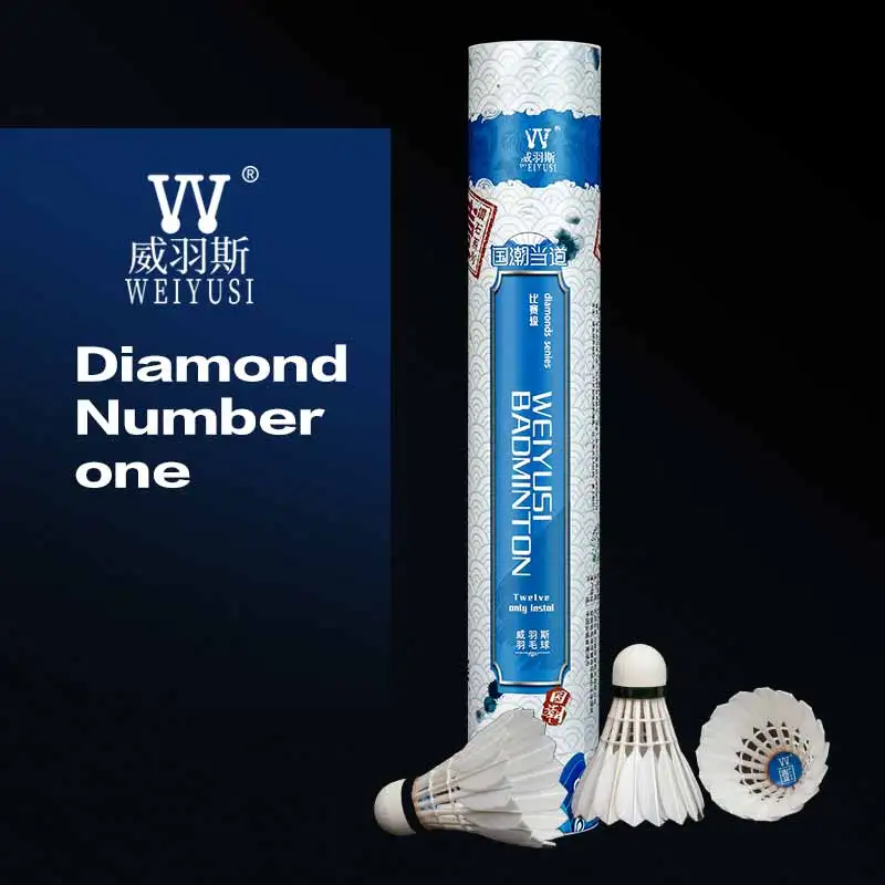 High Quality Custom Badminton Shuttlecocks Full round with Durable Class a Goose Feather and Cork Head Model