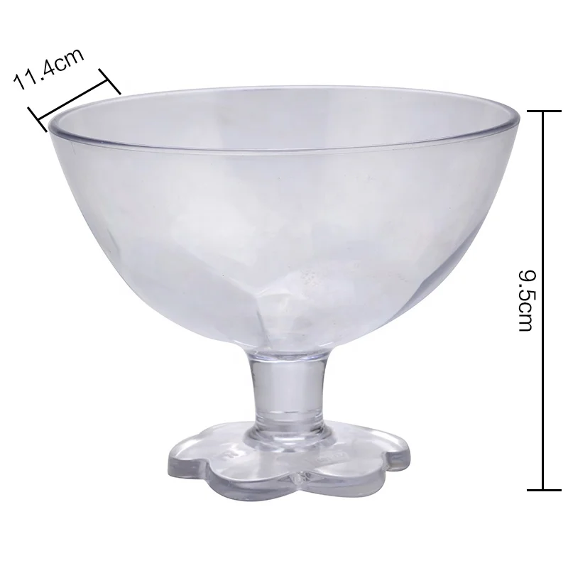 
Factory Price Reusable Dessert Bowl Candy Bowl Plastic Ice Cream Sundae Cup With Stock 