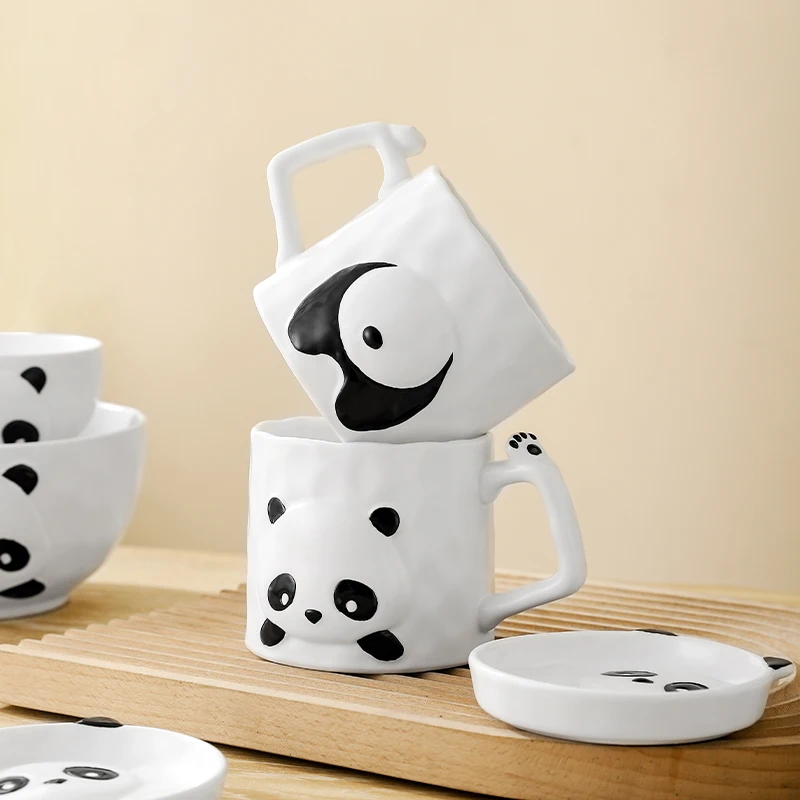 Lovely Panda Plate Ceramic Tableware Dinner Dish Dinnerware Set for Child
