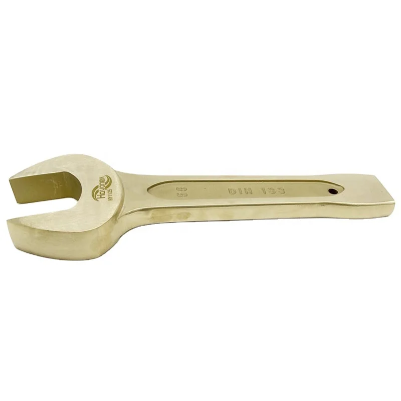 Safety tool explosion-proof knock open-end wrench aluminum bronze material can be customized Non sparking tools ratchet joint