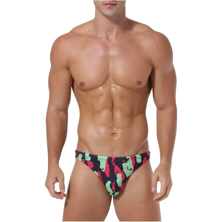 Factory Custom made print swim thongs polyester beachwear men swim brief