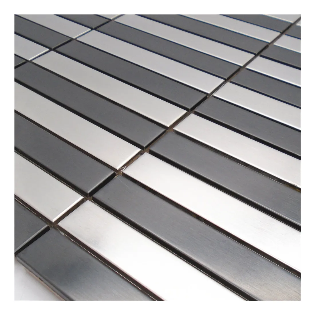 Stainless steel backsplash for kitchen tiles steel glossy color strip glass backsplash mosaic