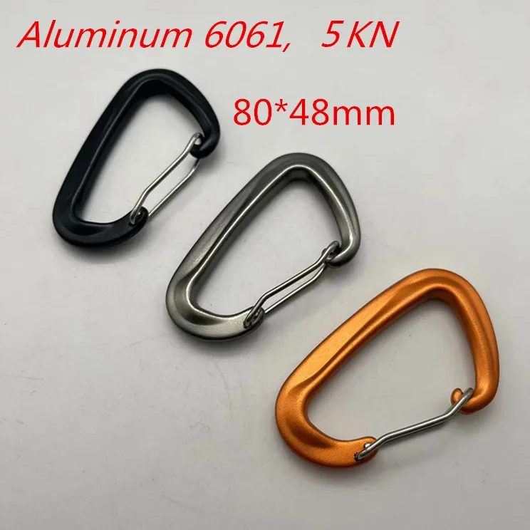 Factory Light Weight 7075 Aluminium Alloy Safety D Shaped Aluminum Carabiner Clip with Pin
