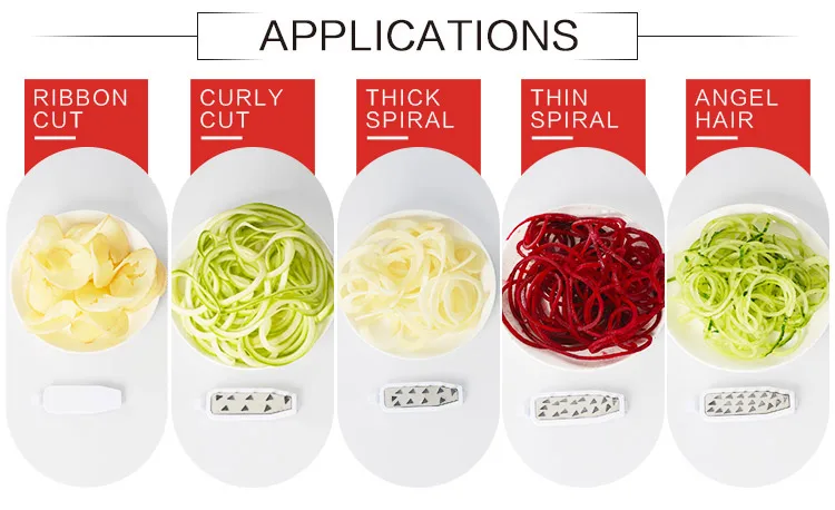 Wholesale high quality multi-function 5 blade vegetable fruit spiral slicer/vegetable spiralizer