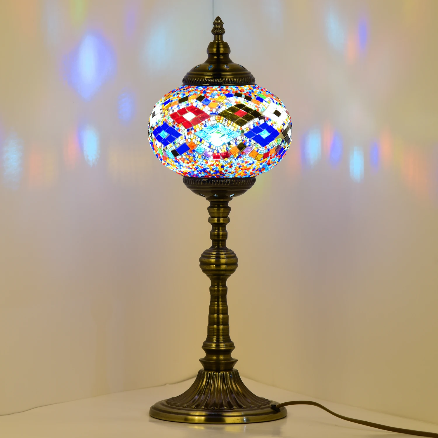Marrakech Handicraft Art Tiffany Stained Glass Romantic Turkish GLass Mosaic Moroccan Table Lamp