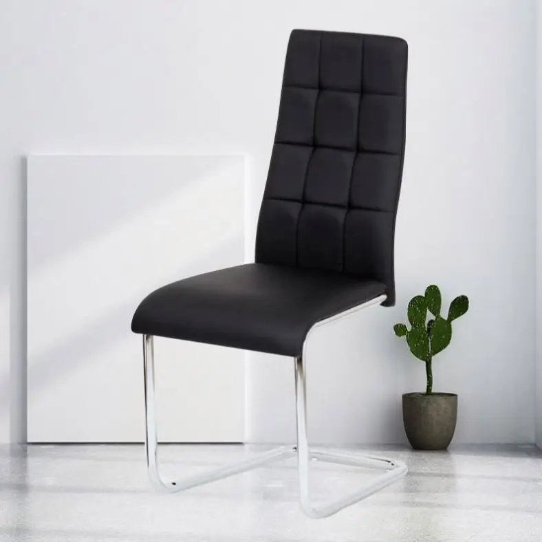 Wholesale dining room furniture PU leather dining chair fancy stainless steel dining chair