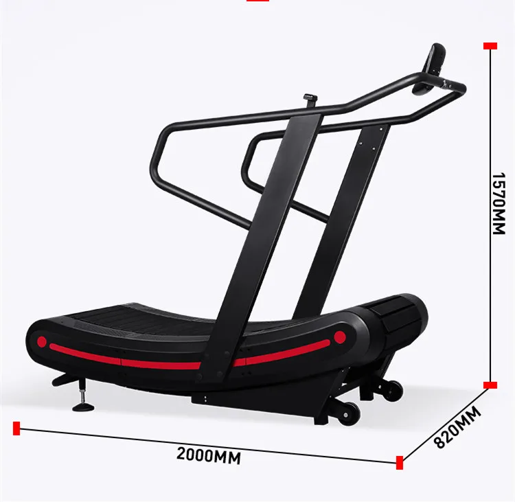
curved manual treadmill cardio exercise non-motorized manual treadmill 