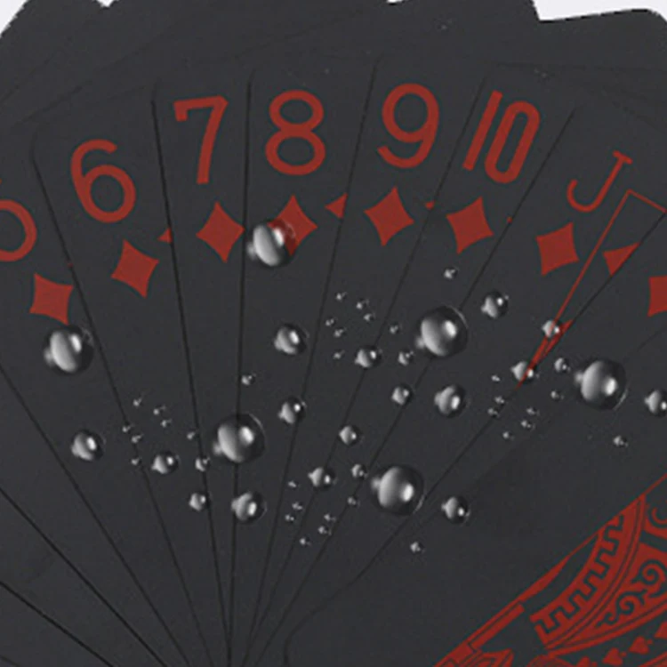 Waterproof Black Playing Cards Plastic Cards Collection Black Diamond Poker Cards