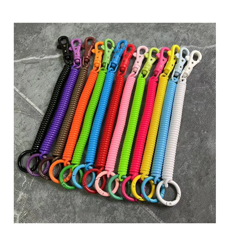 Выдвижной пружинный брелок для ключей с карабином